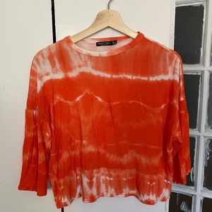 Nasty Gal Soft Orange Tie-Dye Crop Top 4
